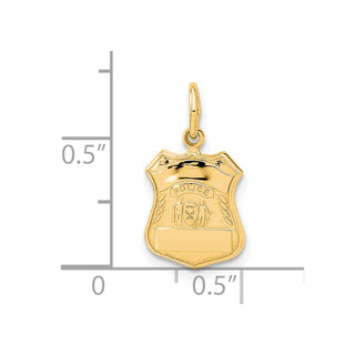 14k Yellow Gold Police Badge Charm