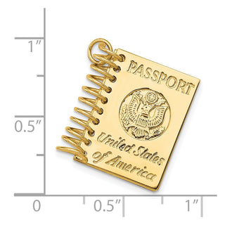 14k Yellow Gold 3D Passport Opens Charm A1548
