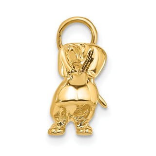 14k Yellow Gold 3D Dachshund Dog Charm