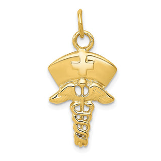 14k Yellow Gold Nurse Symbol Charm