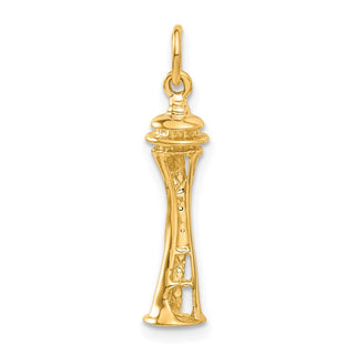 14k Yellow Gold 3D Seattle Space Needle Charm