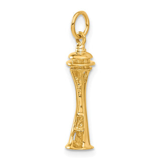 14k Yellow Gold 3D Seattle Space Needle Charm