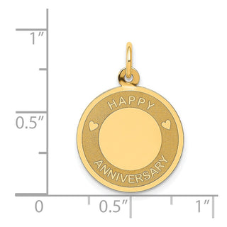 14k Yellow Gold Happy Anniversary Charm A1953/L