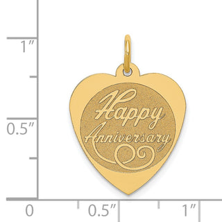 14k Yellow Gold HAPPY ANNIVERSARY Heart Charm A1999/L