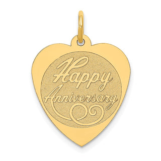14k Yellow Gold HAPPY ANNIVERSARY Heart Charm A1999/L