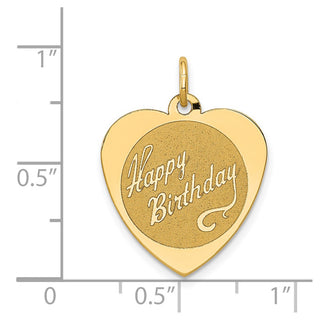 14k Yellow Gold Happy Birthday Heart Disc Charm