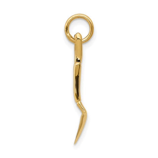 14k Yellow Gold 3-D Spade Charm