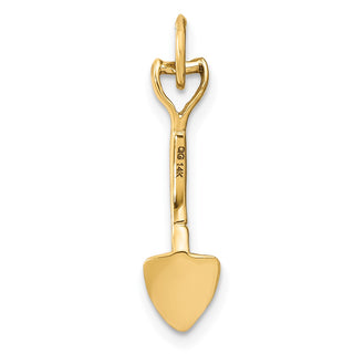 14k Yellow Gold 3-D Spade Charm