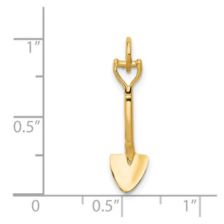 14k Yellow Gold 3-D Spade Charm
