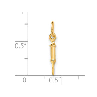 14k Yellow Gold Doctors Syringe Charm