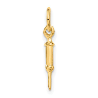 14k Yellow Gold Doctors Syringe Charm