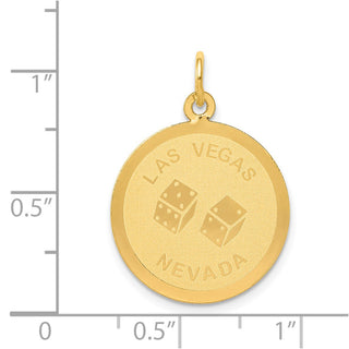14k Yellow Gold Las Vegas Disc Charm