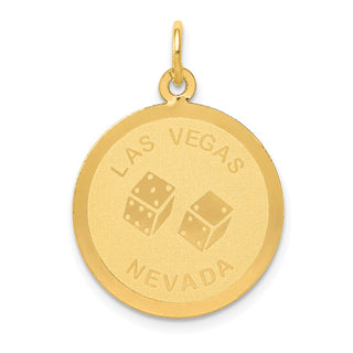 14k Yellow Gold Las Vegas Disc Charm