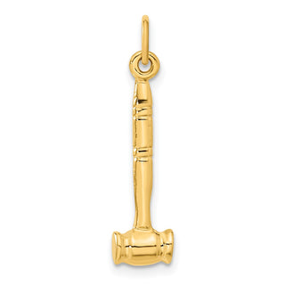 14k Yellow Gold 3-D Gavel Charm A4116