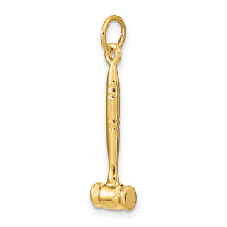 14k Yellow Gold 3-D Gavel Charm A4116