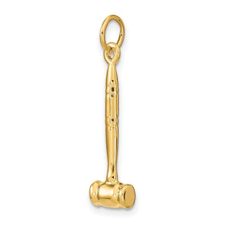 14k Yellow Gold 3-D Gavel Charm A4116