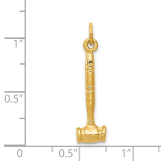14k Yellow Gold 3-D Gavel Charm A4116