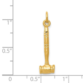 14k Yellow Gold 3-D Gavel Charm A4116