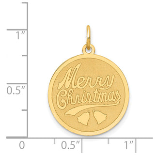 14k Yellow Gold Merry Christmas Disc Charm A4124/L