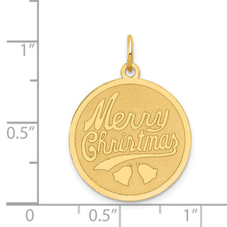 14k Yellow Gold Merry Christmas Disc Charm A4124/L