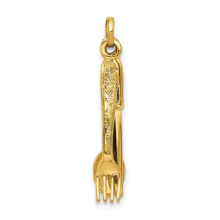 14k Yellow Gold Knife, Fork and Spoon Charm