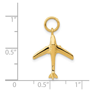 14k Yellow Gold 3D Jet Charm