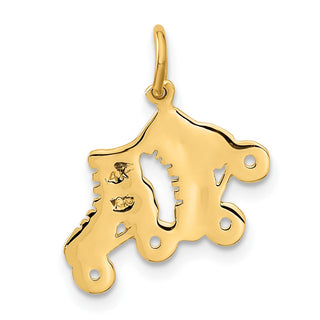 14k Yellow Gold Roller Skates Charm
