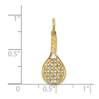 14k Yellow Gold Racquet Charm