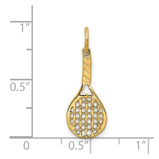14k Yellow Gold Racquet Charm