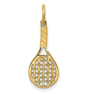 14k Yellow Gold Racquet Charm