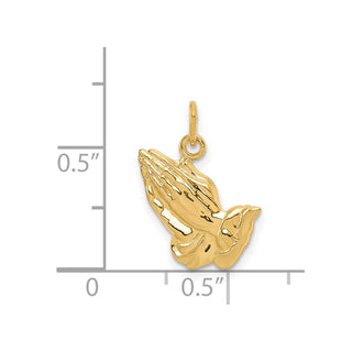 14k Yellow Gold Praying Hands Charm A4890