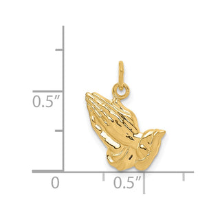 14k Yellow Gold Praying Hands Charm A4890