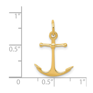 14k Yellow Gold 3D Anchor Charm A5059