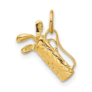 14k Yellow Gold 3-D Golf Bag Charm A7107