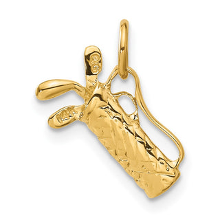 14k Yellow Gold 3-D Golf Bag Charm A7107