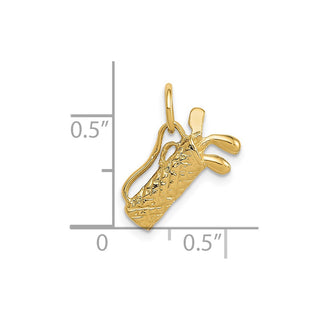 14k Yellow Gold 3-D Golf Bag Charm A7107