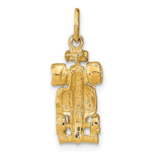 14k Yellow Gold 3-D Race Car Charm