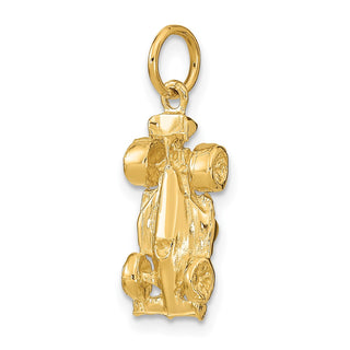 14k Yellow Gold 3-D Race Car Charm