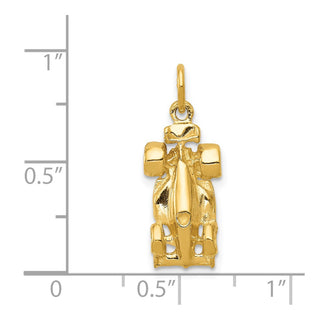 14k Yellow Gold 3-D Race Car Charm