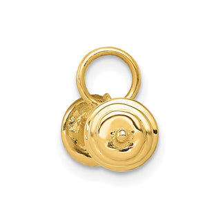 14k Yellow Gold 3D Barbell Charm A9091
