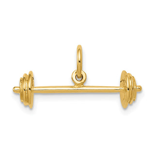 14k Yellow Gold 3D Barbell Charm A9091