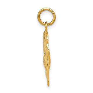 14k Yellow Gold #1 Mom Heart Charm