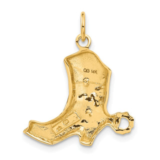 14k Yellow Gold Boot Charm