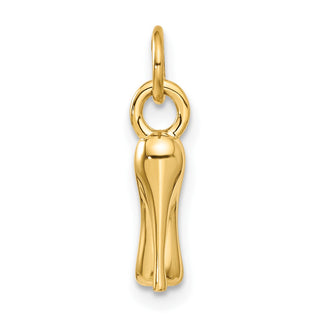 14k Yellow Gold 3D French Slipper Charm