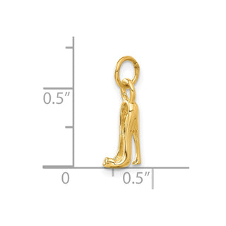 14k Yellow Gold 3D French Slipper Charm
