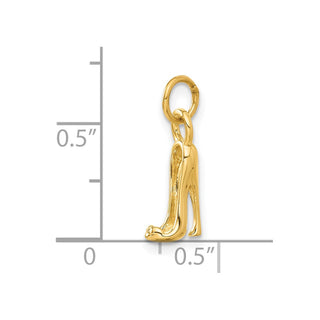 14k Yellow Gold 3D French Slipper Charm