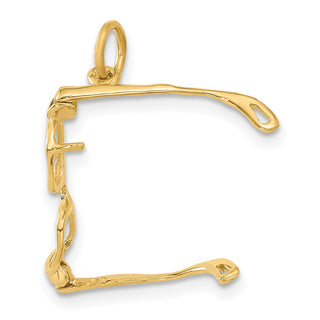 14k Yellow Gold Moveable Glasses Charm