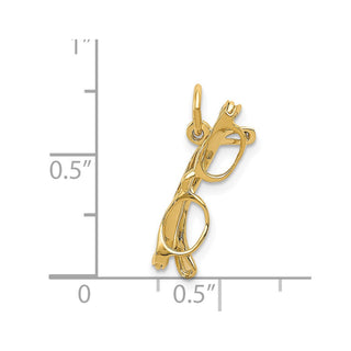 14k Yellow Gold Moveable Glasses Charm