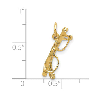 14k Yellow Gold Moveable Glasses Charm