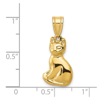 14k Yellow Gold Cat Pendant A9161